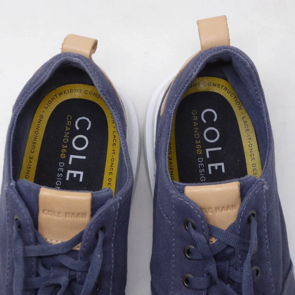 Cole Haan Mens Grandpro Rally Canvas Court Sneakers Navy Blue C34716 Size 10M